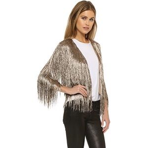 Rachel Zoe Isla Metallic Fringe Cardigan